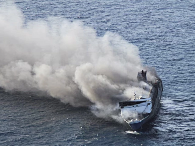 plumes of smoke rise from a mutiara sentosa 2 ferry which caught fire off indonesia s madura island in east java province indonesia august 2 2026 photo reuters plumes of smoke rise from a mutiara sentosa 2 ferry which caught fire off indonesia s madura island in east java province indonesia august 2 2026 photo reuters