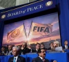 a screen displays an image of fifa and board of peace flags during inaugural board of peace meeting in washington dc on february 19 2026 photo reuters