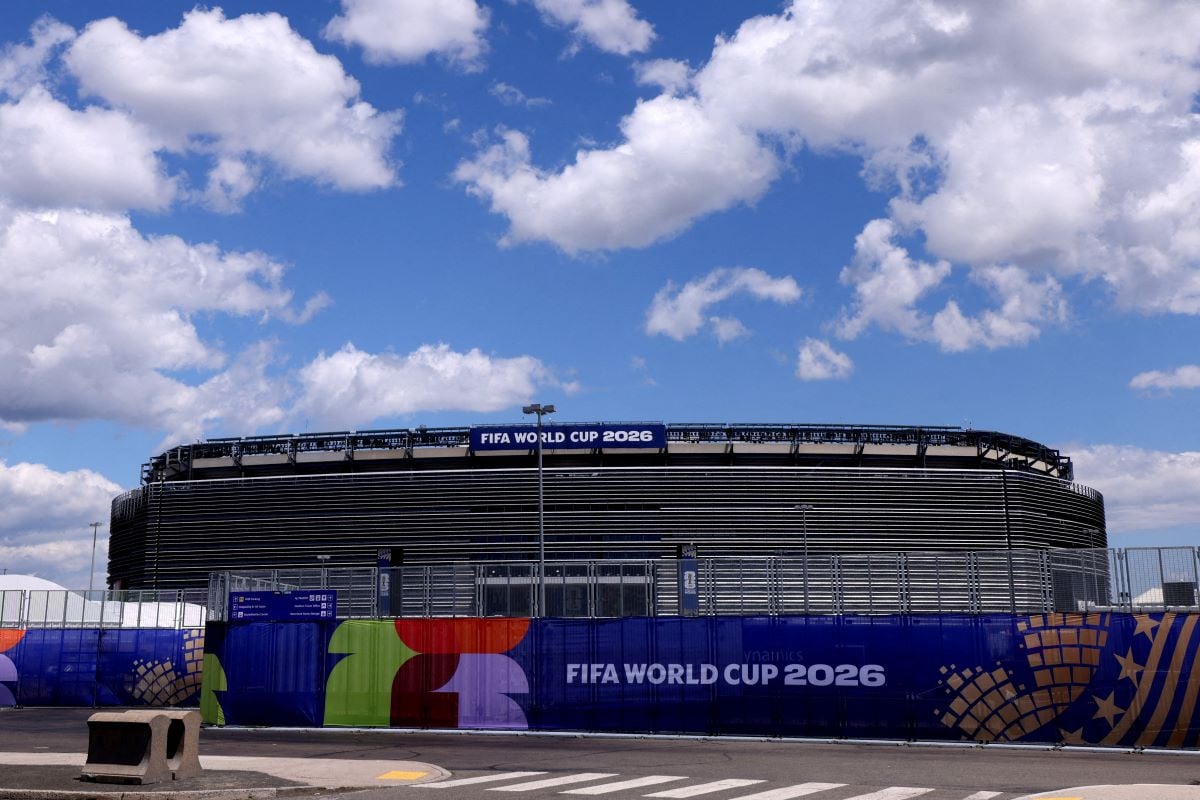 A general view of MetLife Stadium, temporarily renamed New York New Jersey Stadium, which will host 8 FIFA World Cup 2026 matches, including the World Cup Final, in East Rutherford, New Jersey, US, June 1, 2026. REUTERS