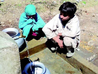 development in qambar clean water trickles in