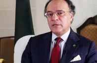 finance minister senator mohammad aurangzeb during an interview with voa screengrab
