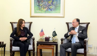 finance minister aurangzeb in meeting with us charg d affaires to pakistan natalie baker at the finance division on august 10 2026 photo x