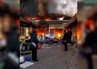 smoke rises from a fire at a vegetable market in zhangjiakou hebei china january 4 2025 in this screen grab obtained from a social media video photo reuters