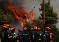 firefighters battle wildfire near the village agia paraskevi greece august 2 2026 reuters