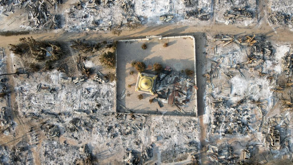 an aerial view of bin village of the mingin township in sagaing region after villagers say it was set ablaze by the myanmar military in myanmar february 3 2022 picture taken february 3 2022 picture taken with a drone reuters stringer file photo