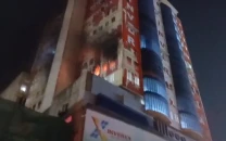 fire rescue teams dispatched after flames reported at mobile market in karachi s saddar