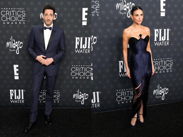 Adrien Brody and Demi Moore won in the leading categories for film (WireImage/Reuters)