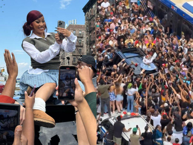 Cardi B draws hundreds in Washington Heights pop-up, dances on car ahead of album  release