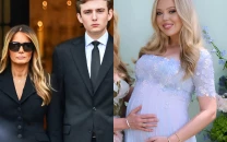 melania trump misses stepdaughter tiffany s baby shower to spend weekend with barron amid family feud rumours