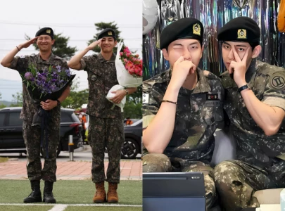 bts rm and v officially discharged from military service celebrate on livestream ahead of festa 2025