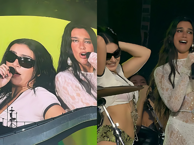 Dua Lipa and Charli XCX on stage