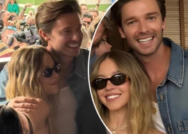 sydney sweeney caught in viral vegas moment with patrick schwarzenegger at palm tree beach club event