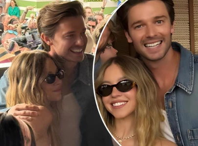 sydney sweeney caught in viral vegas moment with patrick schwarzenegger at palm tree beach club event