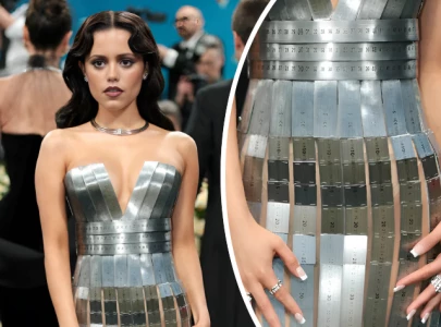 jenna ortega stuns with sculptural precision in metal ruler balmain dress at 2025 met gala jenna ortega stuns with sculptural precision in metal ruler balmain dress at 2025 met gala
