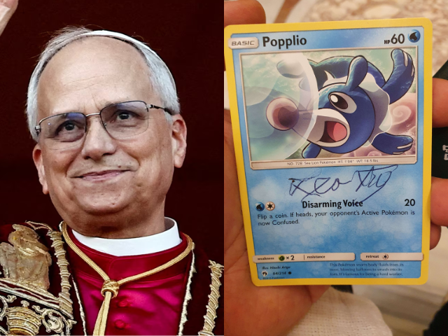 Pope Leo signed Popplio card