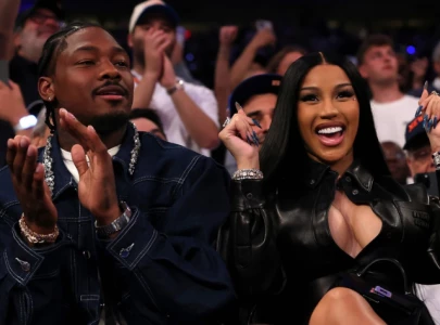 cardi b and stefon diggs put romance rumours to rest at knicks playoff victory in nyc