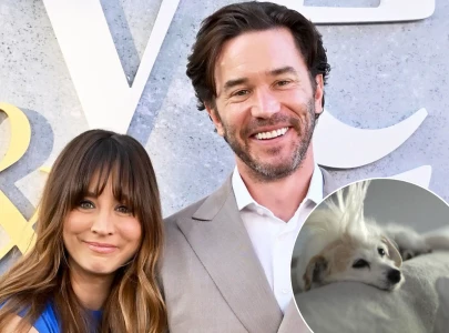 kaley cuoco and tom pelphrey mourn loss of dog ruby after 12 years together