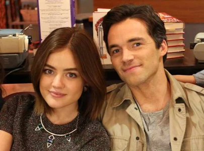 pretty little liars stars lucy hale and ian harding reunite and tease possible new project