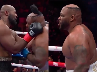 jarrell miller loses hairpiece mid fight against kingsley ibeh goes on to claim split decision win at msg