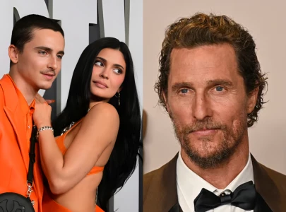 timoth e chalamet blushes as matthew mcconaughey reveals kylie jenner s birthday surprise for boyfriend