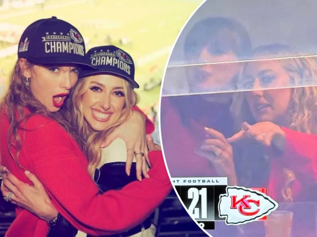 taylor swift cheers for travis kelce at chiefs vs commanders game with brittany mahomes