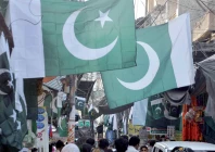 demand boom vendors display national flags and other independence day themed items for sale at stalls in the wholesale market in urdu bazaar rawalpindi photo agha mahroz express