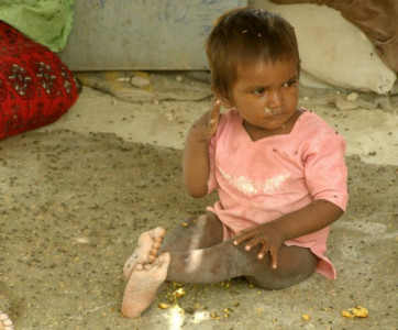 a media man in a relief camp