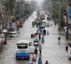 vehicles move along a flooded road following monsoon rains and rising water levels in sialkot punjab province pakistan august 27 2025 photo reuters