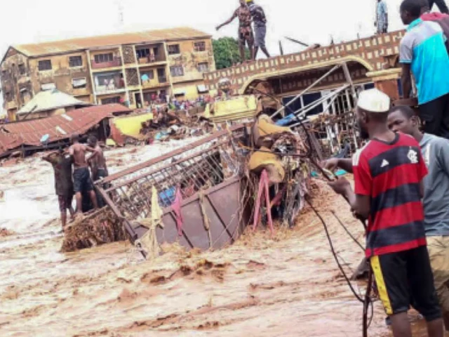 large parts of the town of mokwa were submerged by floods caused by torrential rain photo guardian large parts of the town of mokwa were submerged by floods caused by torrential rain photo guardian