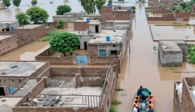 water everywhere rescuers navigate submerged streets to evacuate residents of pathan colony in ferozewala tehsil photo express