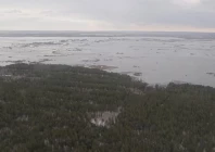a view from a helicopter shows a flooded area in the kurgan region russia in this still image taken from video released april 9 2024 russian emergencies ministry handout via photo reuters