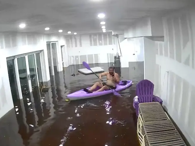 florida man kayaks inside flooded home during hurricane helene florida man kayaks inside flooded home during hurricane helene