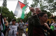 people take part in a protest demanding the release of detained gaza flotilla activists among them several mexicans outside the israeli embassy in mexico city mexico may 20 2026 reuters