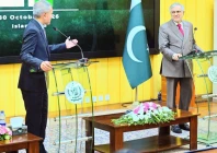 deputy prime minister and foreign minister ishaq dar at a joint press briefing with singapore s foreign minister dr vivian balakrishnan october 30 2026 photo foreignoffice x