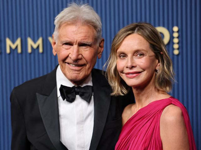 Harrison Ford and Calista Flockhart at the Emmys. PHOTO: Reuters