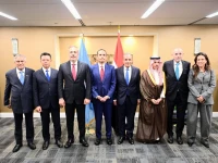 a group photo of the foreign ministers of pakistan egypt t rkiye indonesia jordan qatar saudi arabia and the uae after their meeting on the sidelines of the 81st un general assembly in new york on sept 21 2026 photo fo