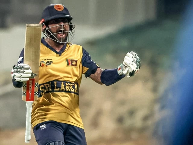 sri lanka s kusal mendis celebrates the win against afghanistan photo afp sri lanka s kusal mendis celebrates the win against afghanistan photo afp
