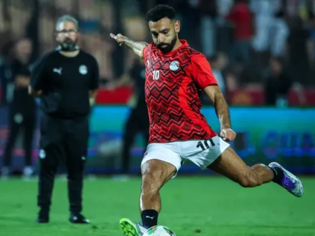 mohamed salah of egypt stands before the fifa world cup african qualifiers match group a between egypt and ethiopia at cairo international stadium in cairo egypt on 5 september 2025 photo afp