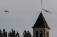 firefighting planes canadair cl 415 fly over the church of noisy sur ecole amid a wildfire affecting the area near fontainebleau france july 13 2026 photo reuters firefighting planes canadair cl 415 fly over the church of noisy sur ecole amid a wildfire affecting the area near fontainebleau france july 13 2026 photo reuters