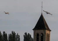 firefighting planes canadair cl 415 fly over the church of noisy sur ecole amid a wildfire affecting the area near fontainebleau france july 13 2026 photo reuters firefighting planes canadair cl 415 fly over the church of noisy sur ecole amid a wildfire affecting the area near fontainebleau france july 13 2026 photo reuters
