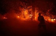a firefighter works to extinguish flames during a wildfire in lege cap ferret in the gironde department amid worsening drought conditions following a heatwave and water shortages across much of france july 23 2026 photo reuters a firefighter works to extinguish flames during a wildfire in lege cap ferret in the gironde department amid worsening drought conditions following a heatwave and water shortages across much of france july 23 2026 photo reuters