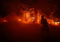 a firefighter works to extinguish flames during a wildfire in lege cap ferret in the gironde department amid worsening drought conditions following a heatwave and water shortages across much of france july 23 2026 photo reuters a firefighter works to extinguish flames during a wildfire in lege cap ferret in the gironde department amid worsening drought conditions following a heatwave and water shortages across much of france july 23 2026 photo reuters