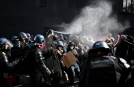 protesters clash with french gendarmes as french high school and university students attend a demonstration as part of a nationwide day of protests and blockades to demand better school conditions in nantes france october 8 2026 photo reuters
