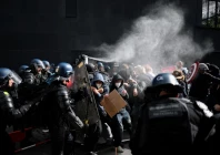 protesters clash with french gendarmes as french high school and university students attend a demonstration as part of a nationwide day of protests and blockades to demand better school conditions in nantes france october 8 2026 photo reuters