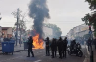 french crs riot police stand in position amid clashes during a protest by high school students outside the lycee deodat de severac high school in toulouse france october 2 2026 photo reuters