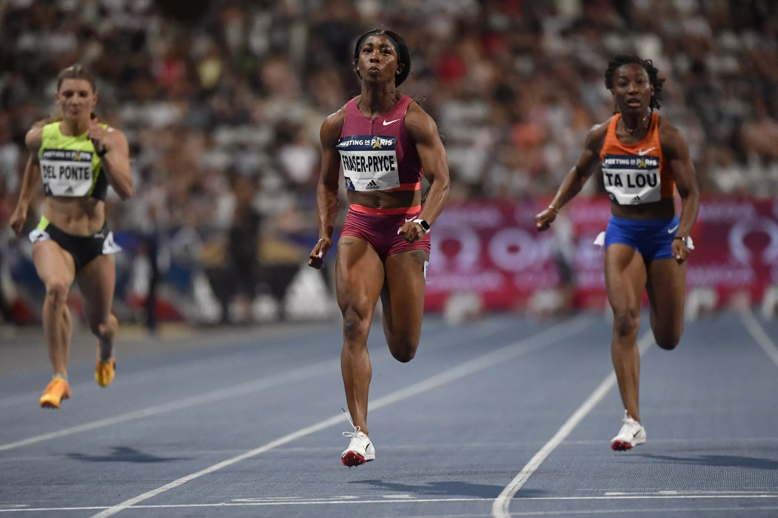 fraser pryce storms to 100m win fraser pryce storms to 100m win