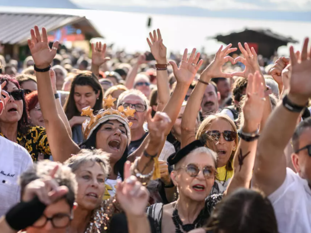 Queen fans celebrate in Montreux to mark what would have been Freddie Mercury's 80th birthday. PHOTO: AFP