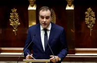 french prime minister sebastien lecornu delivers a speech during debate before votes on two no confidence motions against the french government tabled by members of parliament of la france insoumise france unbowed   lfi and the rassemblement national national rally   rn two days after the french prime minister s general policy speech during a public session at the national assembly in paris france october 16 2025 reuters
