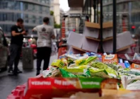 boxes of perished goods are seen outside an intermarche supermarket in paris the day after a cyberattack targeted refrigeration systems at french supermarket chains causing food losses and fires at several stores france october 13 2026 photo reuters
