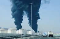 smoke rises in the fujairah oil industry zone caused by debris after interception of a drone by air defenses according to the fujairah media office amid the u s  israel conflict with iran in fujairah united arab emirates march 14 2026 photo reuters